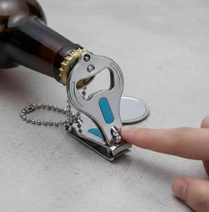 Chaveiro Cortador de Unha, Lixa e Abridor