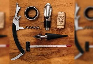 Kit Vinho com Estojo Em Bambu - 6 Pçs
