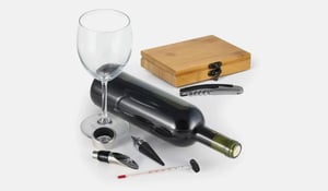 Kit Vinho com Estojo Em Bambu - 6 Pçs