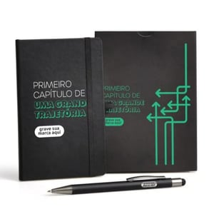 Caderneta P/ Anotações Com Caneta - Preta