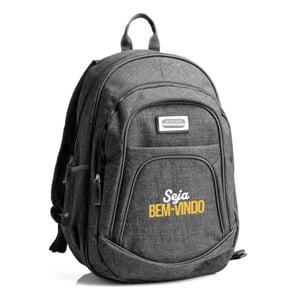 Mochila Em Poliéster 300D - Melange Cinza