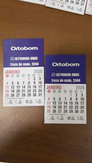 Calendário 2026 - Imã de Geladeira