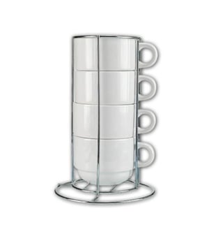 Kit 4 Xícaras com Suporte de Metal      