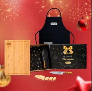Conj. Para Churrasco Premium em Bambu / Madeira / Inox - 4 Peças      