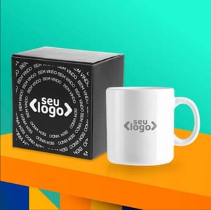 Caneca em Cerâmica Branca com Caixa      Pedido mínimo de 70 peças