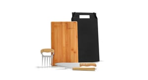 Kit Para Churrasco Em Bambu / Madeira / Inox - 4 Pçs      Pedido mínimo de 12 peças