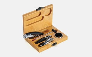Kit Vinho com Estojo Em Bambu - 6 Pçs      Pedido mínimo de 15 peças