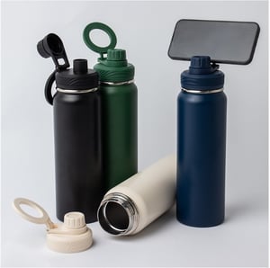 Garrafa Térmica Inox 850ml com Suporte Celular      