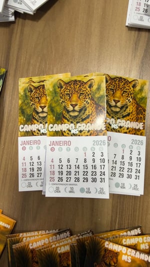 Calendário 2026 - Imã de Geladeira      