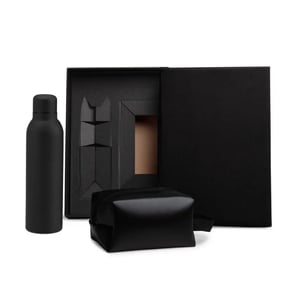 Kit Garrafa E Necessaire - Preto - 2 Pçs      Pedido mínimo de 10 peças