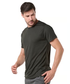 Camiseta Dry Fit Preta Proteção UV 30+ 100% Poliéster (malha dry fit)  - Gramatura: 130g/m²     