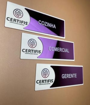 Placas de Identificação Acrílico Altura 9cm | Largura 23cm |    