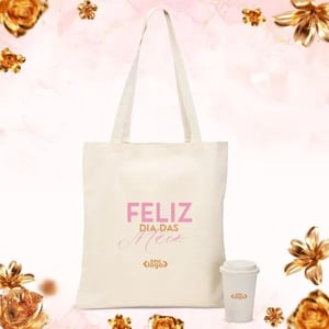 Kit Ecológico - 2 Peças Copo fibra de bambu e sacola em algodão Sacola 40,5x38,2cm | Embalagem: plástica 405x382x0mm (AxLxP)    Pedido mínimo de 30 peças