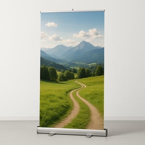 Banner Roll UP | Lona + Base | 80x200cm - Produção em 48 Horas Úteis Lona Fosca 440gr 80 x 200 cm 4x0 - Só Frente  Suporte Roll UP 