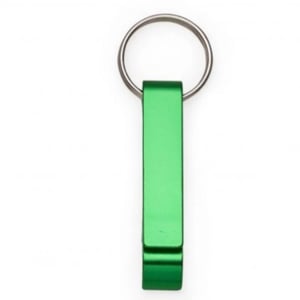 Chaveiro Abridor - Verde Chaveiro em Alumínio Tamanho da Arte - 3,9 x 0,6 cm 1/0   Gravação a Laser