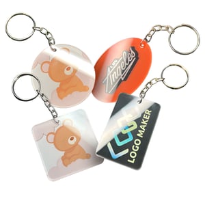 Chaveiro Acrílico | 4x6cm - Quadrado com Bordas Arredondadas Acrílico 2 mm 4x6cm 5/0 - CMYK + Branco  Corte Laser Impressão UV - CMYK