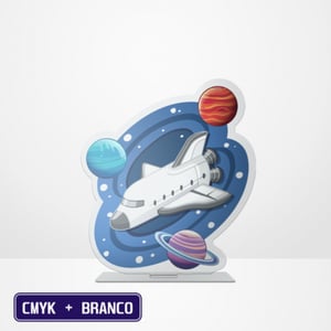 Troféu de Acrílico | 15x21cm | 5x0 | Impressão Parcial | CMYK + Branco Acrílico 3mm 15x21cm 5/0 - CMYK + Branco   