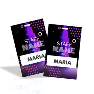 Crachá de Papel - Triplex 250g/m² - 4/0 Triplex 250g/m² 9.5x15 cm 4x0 - Só Frente Verniz UV Frente 1/0  Impressão Offset