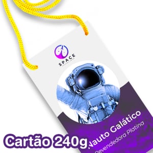 Credencial em Papel com Cordão | 240g | 10x15cm | Sem Verniz Papel Offet 240g/m² 10x15cm 4x0 - Só Frente  2 Furos + Cordão de Nylon 