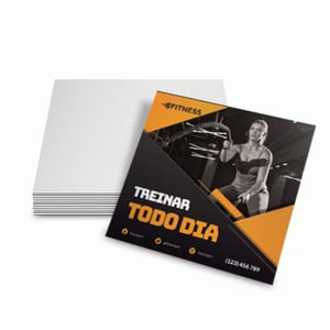 Folheto Promocional 18x20cm Couchê 90g Só Frente Couchê Brilho 90g/m² 18x20cm Só frente colorido  Corte reto Impressão offset; arte pronta ou criação de arte separada