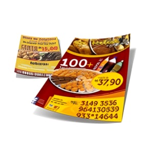 Folheto 150g | 10x14cm | 4/4  |  Frente e Verso Couchê Brilho 150g/m²  4x0 - Só Frente  Corte Reto 