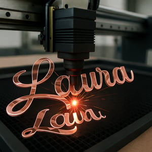 Acrílico 2mm + Corte Especial Rosé Acrílico Rose 2 mm Personalizado 4x0 - Só Frente  Corte Laser 