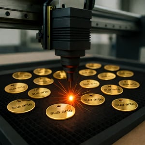 Tag / Etiqueta em Acrílico Acrílico 2 mm Personalizado 4x0 - Só Frente   Corte e Gravação a Laser