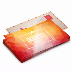 Postal 300g | 10x18cm | 4/4 | UV 1/0 Cartão DuoDesign 300g/m² 10x18cm 4x0 - Só Frente Verniz UV Frente 1/0  Impressão Offset