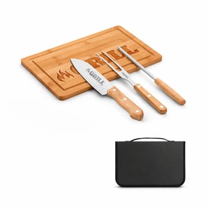 KIT CHURRASCO ESTOJO 4 PEÇAS - 1X0   1/0 - Gravação Laser   