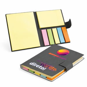 BLOCO DE POST IT PRETO 105X80MM - 4X0  Tamanho da arte com sangria: 70x95mm 4x0 - Só Frente   