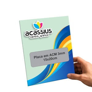 Placa em ACM 3mm 15x20cm ACM 15x20cm 4x0  Corte Reto 