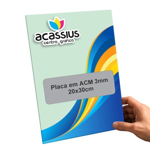 Placa em ACM 3mm 20x30cm ACM 20x30cm 4x0  Corte Reto 