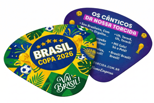 AV002 Ventarola / Abanador Triplex Supremo Suzano 300g 21.5x21.5cm 4x4 (Frente e Verso)  Corte e Vinco Personalização a sua escolha!