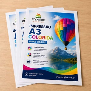 Impressão Laser A3 Offset 90grs A3 (297mm x 420mm) 4x0 (Frente Colorida e Verso em Branco) Sem Revestimento Sem Acabamento Impressão Laser Premium