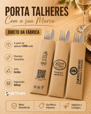 Porta Talheres Porta Talher 7,7x30 cm CMYK/Pantone Impressão Offset Corte/Colagem Pacote