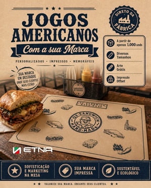 Jogos Americanos Jogos Americanos 32 x 46 cm CMYK/Pantone Impressão Offset Corte Reto Impresso 1 lado