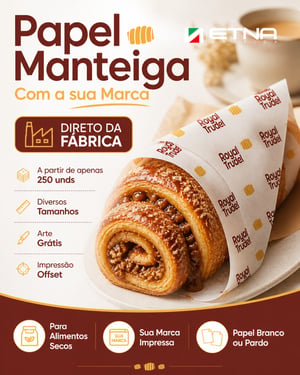 Papel Manteiga Papel Manteiga 35 gr/m² 40x40 cm CMYK/Pantone Impressão Offset Corte Reto Pacote