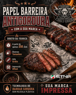 Papel Antigordura Papel Barreira 35 gr/m² 66x46 cm CMYK/Pantone Impressão Offset Corte Reto Pacote