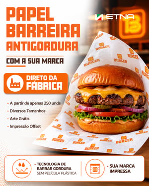 Papel Antigordura Papel Barreira 35 gr/m² 30x66 cm CMYK/Pantone Impressão Offset Corte Reto Pacote