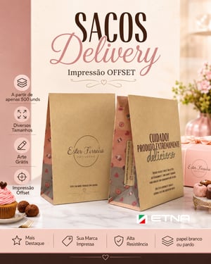 Sacos e Sacolas P Saco/Sacola 20 L x 24 A x 12 P (cm) CMYK/Pantone Impressão Offset Corte e Colagem Impresso na área externa em até 100%