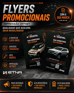 Folhetos Flyers 10 x 15 cm CMYK Impressão Offset Corte Reto 4x0 ou 4x4 cores