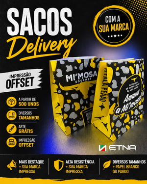 Sacos e Sacolas M Saco/Sacola 23 L x 35,7 A x 11P (cm) CMYK/Pantone Impressão Offset Corte e Colagem Impresso na área externa em até 100%