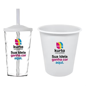 Kit Balde de pipoca 1l  com copo Personalizado      