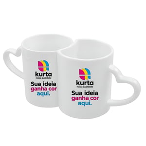 KIT 2 CANECAS PORCELANA LOVE - Mecolour      