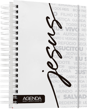 Agenda 2027 Comercial Edificante Personalizada Capa Dura 15x21cm Modelo 6 Laminação Wire-o Capa personalizada, miolo padrão 350 páginas, um versículo bíblico por página.