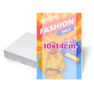 Flyers / Folhetos Couchê 90g 10x14cm 4x0 Sem verniz Corte Reto 