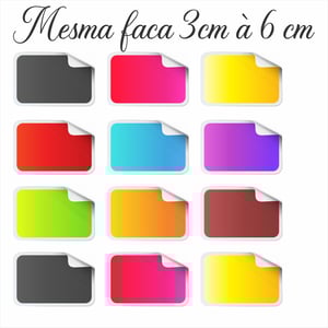 ADESIVOS PEQUENOS - IMPRESSÃO + CORTE - de 3 cm à 6 cm VINIL CARTELA 30X42CM   CORTE CARTELA 