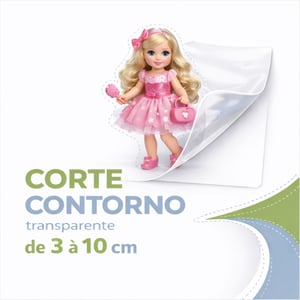 Adesivo Transparente - Impressão e Recortes de 3 à 10 cm Branco Mt2  Corte contorno Vinil PREMIUM 