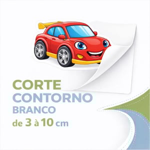 Adesivo Branco Impressão e Recortes de 3 à 10 cm Branco Mt2  Corte contorno Vinil PREMIUM 