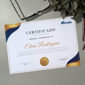 Certificado A4 Couchê 300g Frente Colorida UV Total Frente